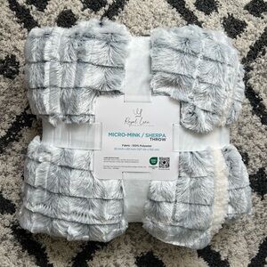 New Royal Luxe Micro-Mink Sherpa throw blanket